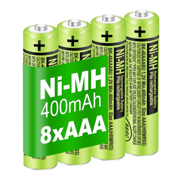 JIGUUN 4 Pack BK-40AAABU Ni-MH AAA Rechargeable Battery for Panasonic,1.2v 400mah Rechargeable AAA Batteries Panasonic Cordless Phones, Electronics,Remote Controls
