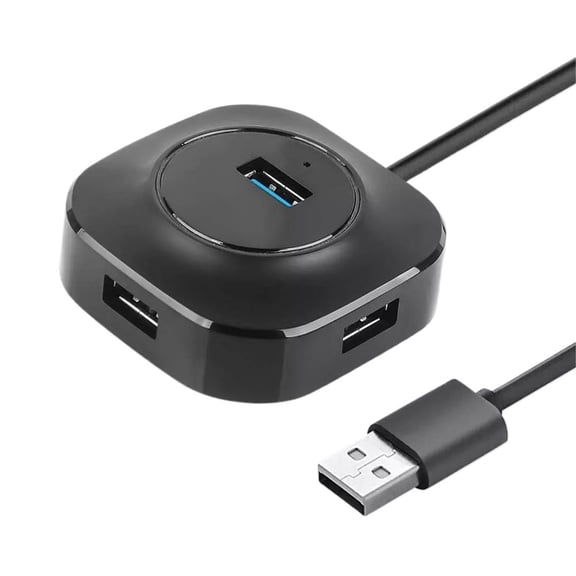 Four-in-One USB 3.0 Docking Station with Circular Design, ABS and TPE Cable for Durability, High-Speed Data Transfer, Computer Hub for Home Use