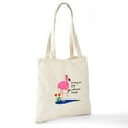 thumbnail image 6 of CafePress - Fanny Flamingo Tote Or Beach Bag - Unisex Canvas Tote Bag, Beige, 1-Piece, 6 of 6