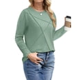 thumbnail image 3 of Fantaslook Women Plus Size Tops Pleated Crewneck Long Sleeve Shirts Dressy Casual Blouses Fall Tunic Tops, 3 of 7