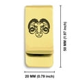 thumbnail image 2 of Stainless Steel Aries Zodiac (Ram) Classic Slim Money Clip Credit Card Holder, 2 of 2