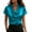 Blue, variant on Womens Silk Satin Blouses Elegant Short Sleeve Shirt Casual V Neck Blouses Fall Work Trendy Silky Top Red XL
