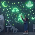 thumbnail image 1 of Calcomanías de pared de estrellas y unicornios que brillan en la oscuridad, pegatinas de luna brillante y castillo arcoíris, 174 piezas de decoración de techo luminosa para habitación de niños, gran JAMW  Sencillez, 1 of 5