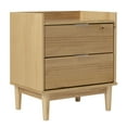 thumbnail image 5 of Mid-Century Modern 2-Drawer Solid Pine Wood Nightstand with Powder-Coated Steel Base – Natural Wood Finish, 20.25" W x 15" D x 22.75" H, Perfect for Bedroom, Living Room, 5 of 5