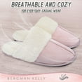 thumbnail image 6 of Bergman Kelly Womens Memory Foam Scuff Slippers, Fuzzy Indoor House Shoes W/ Faux Fur Collar & Plush Fleece Lining, 6 of 9