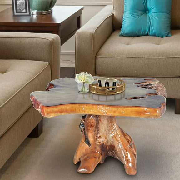 Rustic Teak Wood Slab Rustic Coffee Table