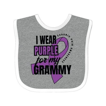 

Inktastic Chronic Pain I Wear Purple For My Grammy Gift Baby Boy or Baby Girl Bib