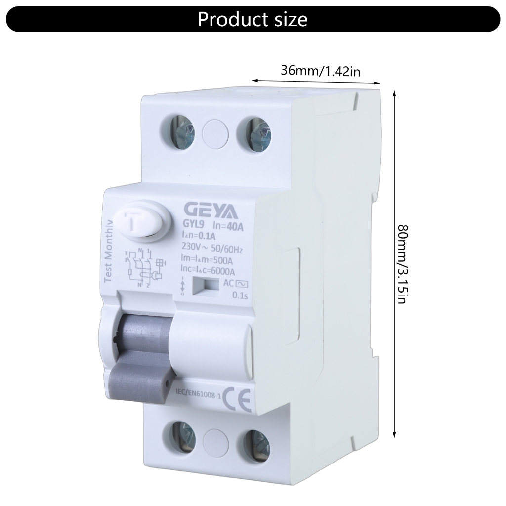 2P 40A Automatic Self-Reclosing Device Circuit Breaker 30mA/100mA/300mA