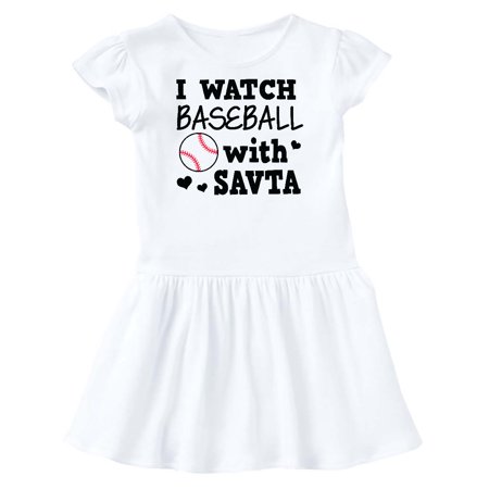 

Inktastic I Watch Baseball with My Savta Gift Toddler Girl Dress