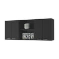 thumbnail image 7 of Miekor Furniture Shelton 59-inch Two Center Glass Doors Wall Cabinet Black Wengue B5A5648, 7 of 7