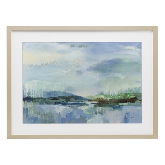 Stupell Industries Coastal Rain Over The Lagoon Birch Framed Print Under Glass, 23 x 17, by Silvia Vassileva