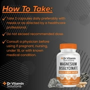 DR Vitamin Solutions Magnesium Bisglycinate 400mg Capsules, Chelated Magnesium for Muscle & Nerve Support, 60 Count