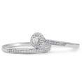 thumbnail image 4 of SuperJeweler 1/4ct Pave Diamond Bridal Set, Round Brilliant Center In Sterling Silver For Women, 4 of 6