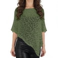 thumbnail image 2 of Fancifize Womens Sheer Poncho Tops Summer Off Shoulder Flounce Hem Mesh Shawl Beach Casual Cover Ups, 2 of 6