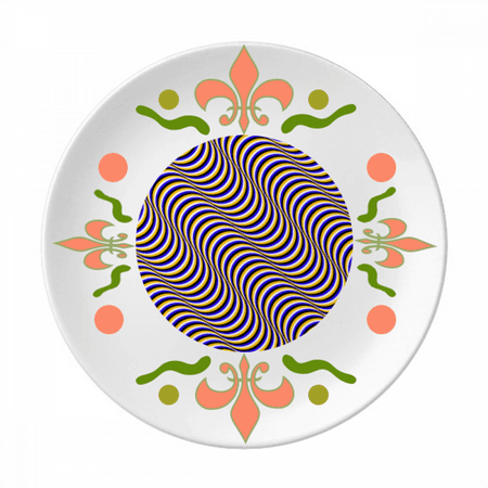 

Illusion Line Repeating Curve Flower Ceramics Plate Tableware Dinner Dish