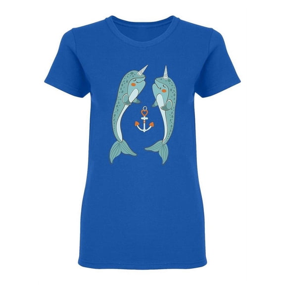 Couple Of Narwhals In Love Shaped T-Shirt Women -Image by Shutterstock, Female x-Large