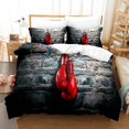 thumbnail image 1 of Housse de Couette Boxe Imprimée Réelle Ensemble de Literie Taie d'Oreiller Double 3 Pcs (1 Housse de Couette + 2 Taies d'Oreiller) Draps, 1 of 5