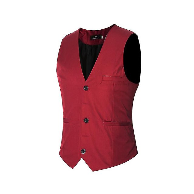 Men's V-neck Suit Vest Cotton Slim Four Seasons Vest