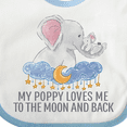 thumbnail image 4 of Inktastic My Poppy Loves Me to the Moon and Back Elephants in Clouds Boys or Girls Baby Bib, 4 of 4