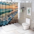 thumbnail image 7 of Orinice  Shower Curtain Set Beautiful Sunrise Over Sea Beach Sunny Sunset Marine Natural with Non-Slip Rugs Toilet Lid Cover and Bath Mat Bathroom Decor Set  60x72, 7 of 7