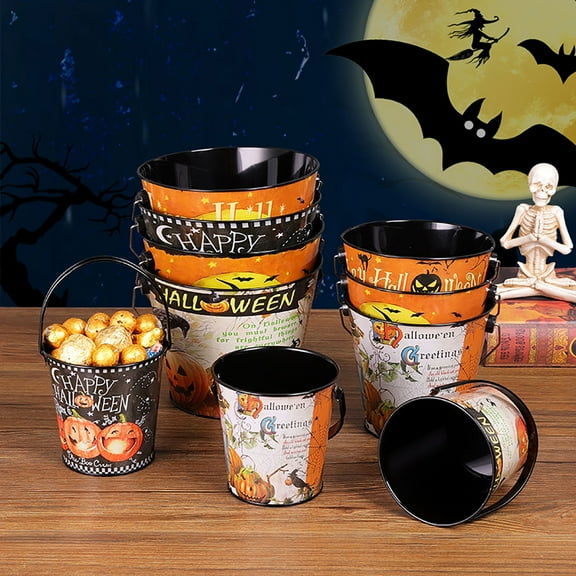 CXALSSY Halloween Decor, Halloween Decorations, Halloween Decorations Indoor, Halloween Indoor Decor,1PC Halloween Candy Buckets Pumpkin Storage Pail Halloween Candy Pail