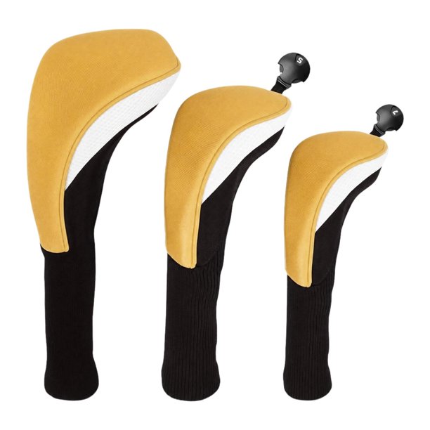 Fundas para cabezas de palos de golf Fundas para palos de golf Exclusivas para la protección del driver Fácil de usar Amarillo