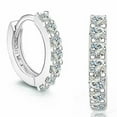 thumbnail image 1 of Boucles d'Oreilles en Zircon AAA pour Femmes, Rangée Unique, Plaqué Or Blanc, 1 of 1