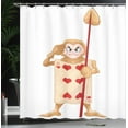 thumbnail image 3 of Ambesonne Cartoon Shower Curtain, Playing Card, 69"Wx75"L, Ecru Pale Brown Red, 3 of 4