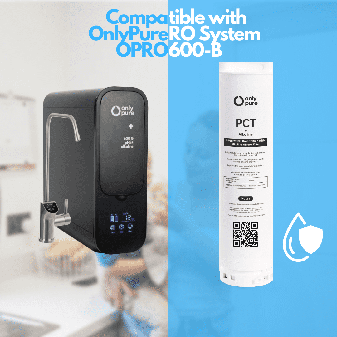 OnlyPure, OPRO600-PCT Mineral Rich - ALKALINE Filter, NSF Certified, Replacement for OPRO600-B Reverse Osmosis System, 600GPD, 1-year Lifetime