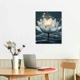 thumbnail image 2 of LHONGY  Lotus Floral Pictures Wall Art Zen Canvas Prints Wall Decor White Lotus Floral Bloom in Water Yoga Spa Meditation Posters Modern Spiritual 16x20 in, 2 of 5