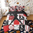thumbnail image 3 of Erosebridal Red Black Baseball Twin Bedding Sets, Sport Bedding Comforter Set for Boys and Girls, Black Reversible 7 Pieces, 3 of 6
