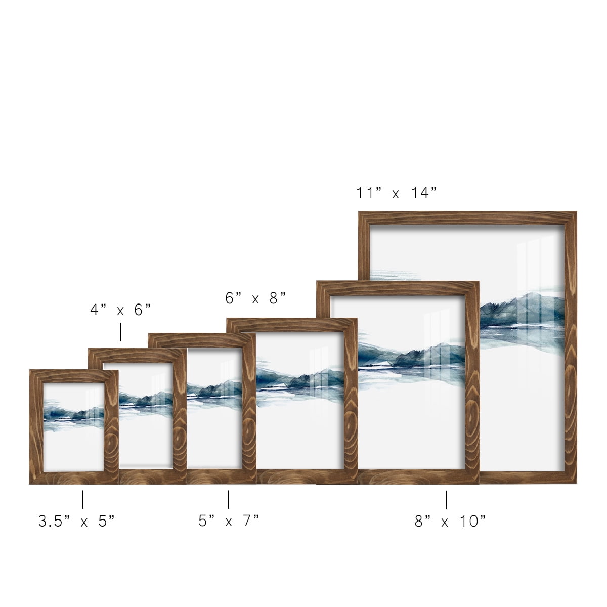 Stark Horizon II - Framed Print w/glass - Walnut