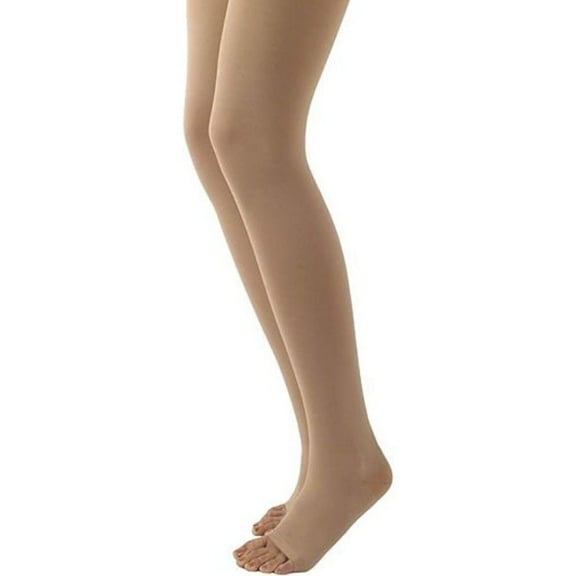 Sigvaris Specialty 503 Rubber Series 30-40 Open Toe Thigh High Compression Stockings Beige L4 Full Long