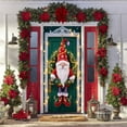 thumbnail image 7 of Seyotauo Elf Legs Door Cover 72x35 Inch Christmas Banner for Front Door Outdoor Indoor Decorations Large Xmas Holiday Backdrop with Red White Striped Hat Curly Shoes Garland Bow Hanging Ornament, 7 of 7