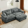 thumbnail image 2 of Grey Ottoman for Modular Sectional Sofa, Velvet Fabric Seat for Oversized Sectional Couches for Living Room Bedroom Apartment, Cloud Sofa Couch, Sofá para Sala, 2 of 7