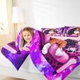 thumbnail image 3 of Castle Fairy Black Cute Princess Queen Bedding 7pcs,Dreamy Crown Butterfly Print Bedding Comforter Set Queen,Purple Pink,Grey Reversible, 3 of 7