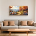 thumbnail image 5 of TOARTi Forest Tree Framed Canvas Wall Art Vintage Wildflowers Autumn Painting Nature Scenery Decor for Living Room Bedroom Farmhouse 20x40 Inch, 5 of 10
