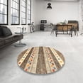 thumbnail image 3 of Ahgly Company Indoor Square Contemporary Sienna Brown Abstract Area Rugs, 7' Square, 3 of 6