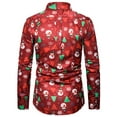 thumbnail image 3 of Gvmfive Men's Christmas Printing Lapel Neck Long Sleeve Buttons Down Casual Shirts, 3 of 4