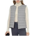 thumbnail image 2 of Womens Coats Lightweight Down Jacket Sleeveless V-neck Winter Puffy Jackets,Coats for Women Gray M, 2 of 6