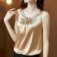 thumbnail image 3 of yillto Satin Tank Tops for Womens Silky Blouse Sleeveless Pullover Business Dressy Shirts Summer Work Office Tanks, 3 of 6