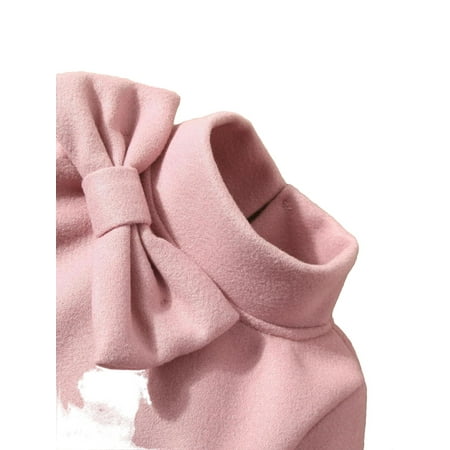 

Cute Plain Stand Collar Tunic 3/4 Sleeve Pink Toddler Girls Dresses (Girl s)