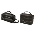 thumbnail image 4 of Organizador de maquillaje de maquillaje de malla 2x con mango, bolsa cosmética de doble capa, bolsa de aseo para picnic, negocios de actividades negro, 4 of 8