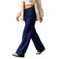 thumbnail image 6 of Nestiefly Baggy Sweatpants for Women Fleece Wide Leg Low Rise Drawstring Pants Elastic Waist Fall Winter Joggers Sweat Shirts Navy M, 6 of 10