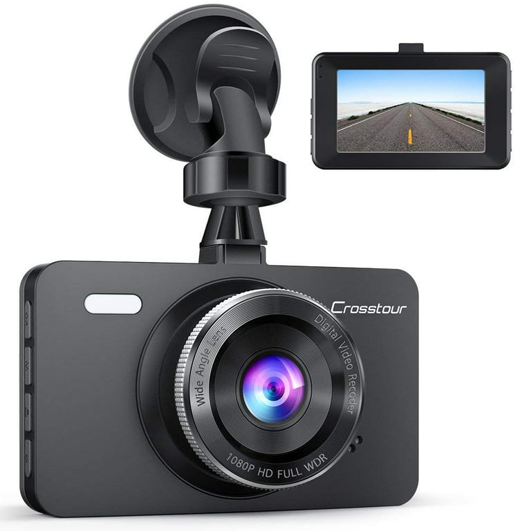 Crosstour Dash Cam 1080P FHD 3 Inch Screen Car Dash Camera with 170° Wide  Angle, Super Night Vision, WDR, Loop Recording, Parking Monitor 