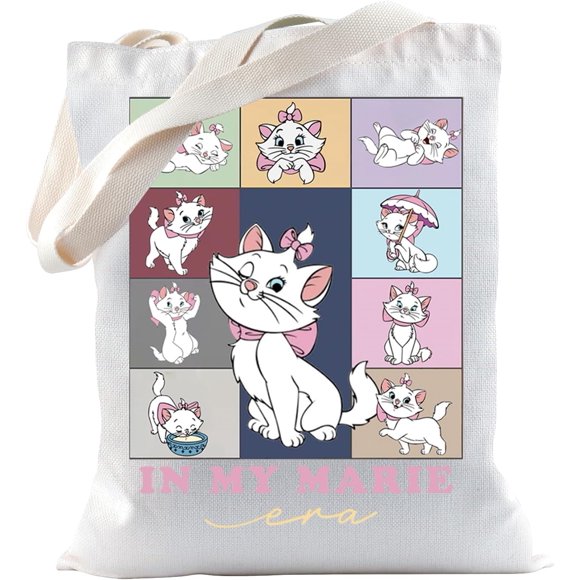 TSOTMO Marie Cat Merch Tote Bag for Cat Lovers - Meow Gift Shoulder Bag for Cat Mom and Owner