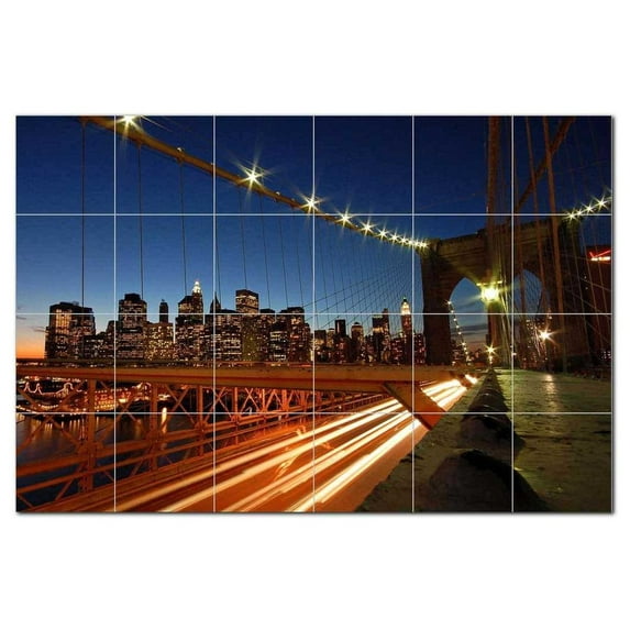 City Picture Ceramic Tile Mural Kitchen Backsplash Bathroom Shower, 404494-XL64