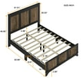 thumbnail image 2 of Queen Platform Bed Frame with Headboard & Footboard,Modern Wood Queen Size Bed Frame with Wood Slats Support,82.68"x61.81"x46.85",Black, 2 of 8