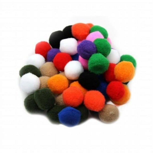 Pom Poms 1In Ast Couleurs 50Ct