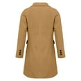 thumbnail image 5 of Women's 2025 Mid-Length Wool Blend Coat, Classic Trench Style Fall and Winter Overcoat, Knee-Length Warm Double-Breasted Jacket,Soft Lined Elegant Outerwear for Women,Timeless Casual Long Coat Khaki, 5 of 6